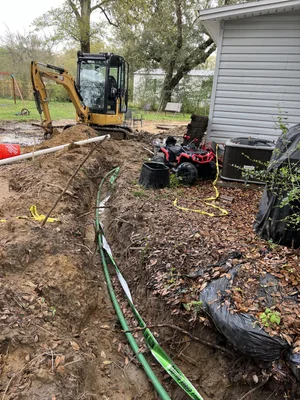 Full excavation for septic tank and drain field install